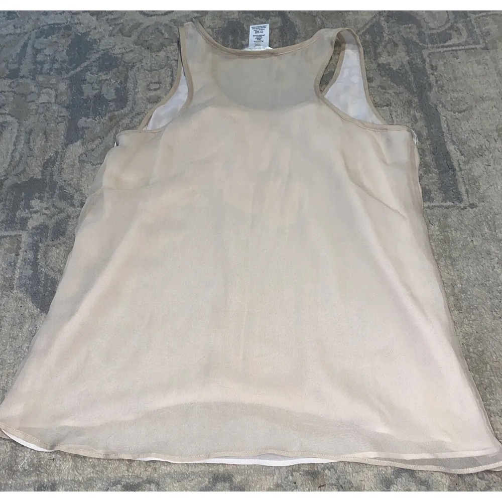 MM Couture Miss Me Silk Pinkish Beige Sequin Overlay Tank Top Sz Medium Womens - Picture 4 of 4